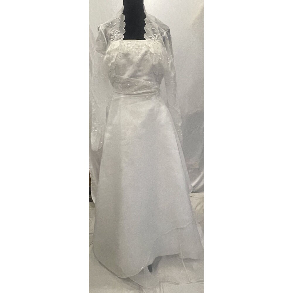 Memories By Maggie Sottero Wedding Gown Strapless with Modesty jacket 14 sequins
